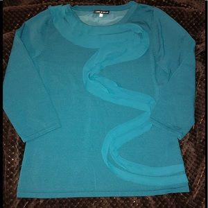 Final Sale $ Gorgeous 3/4 sleeve teal blue top! M